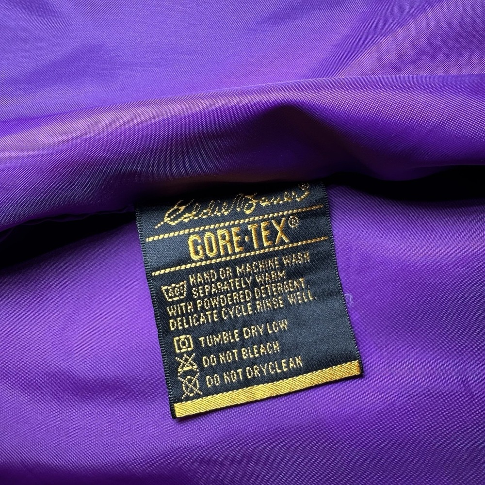 Vintage Eddie Bauer Jacket Mens XL Purple Teal Gore-Tex Hooded Rain Coat 90s - Picture 6 of 12